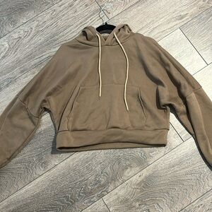 Cropped army green hoodie
